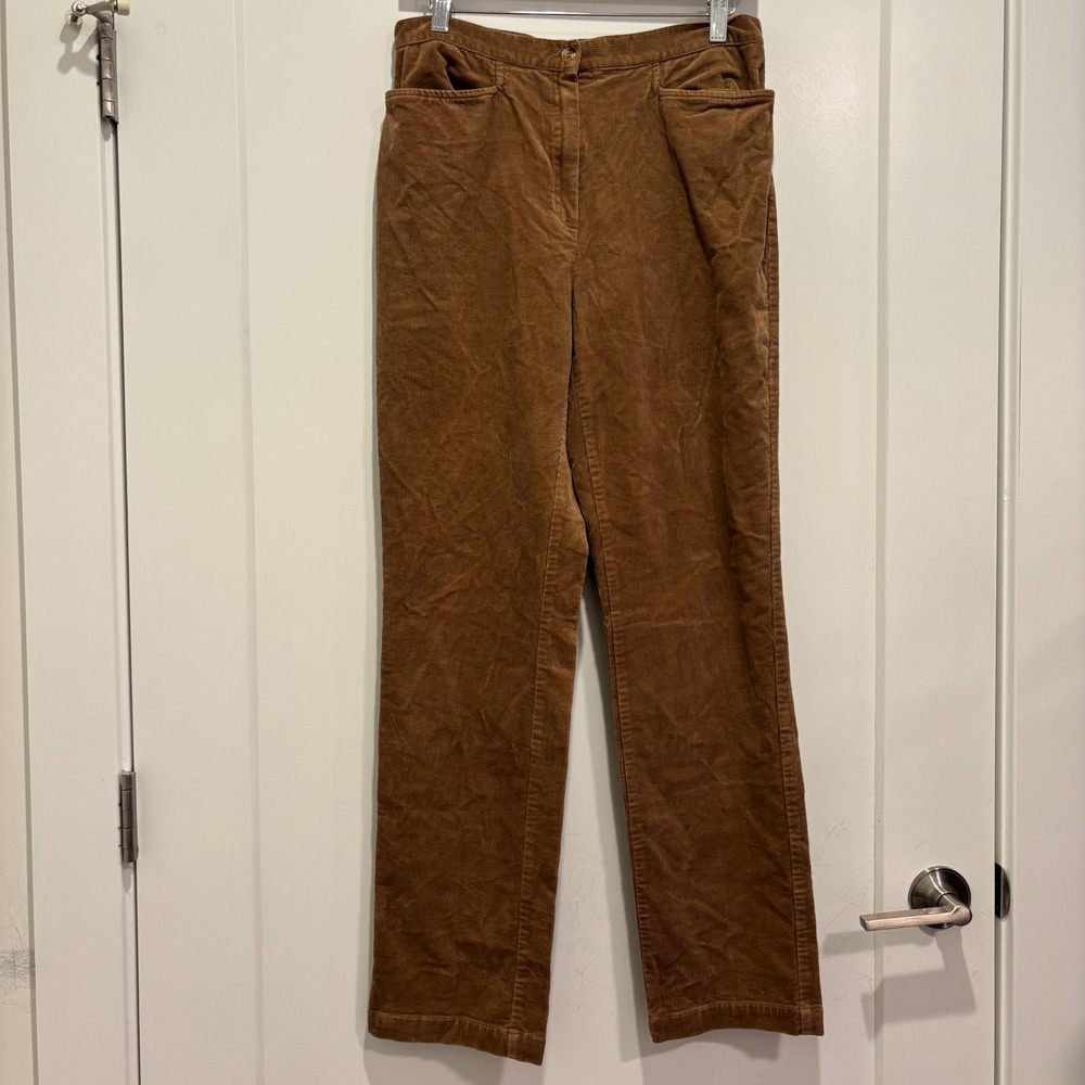 Vintage Jones Sport Brown Corduroy High Waisted Straight Leg Pants Women Size 8